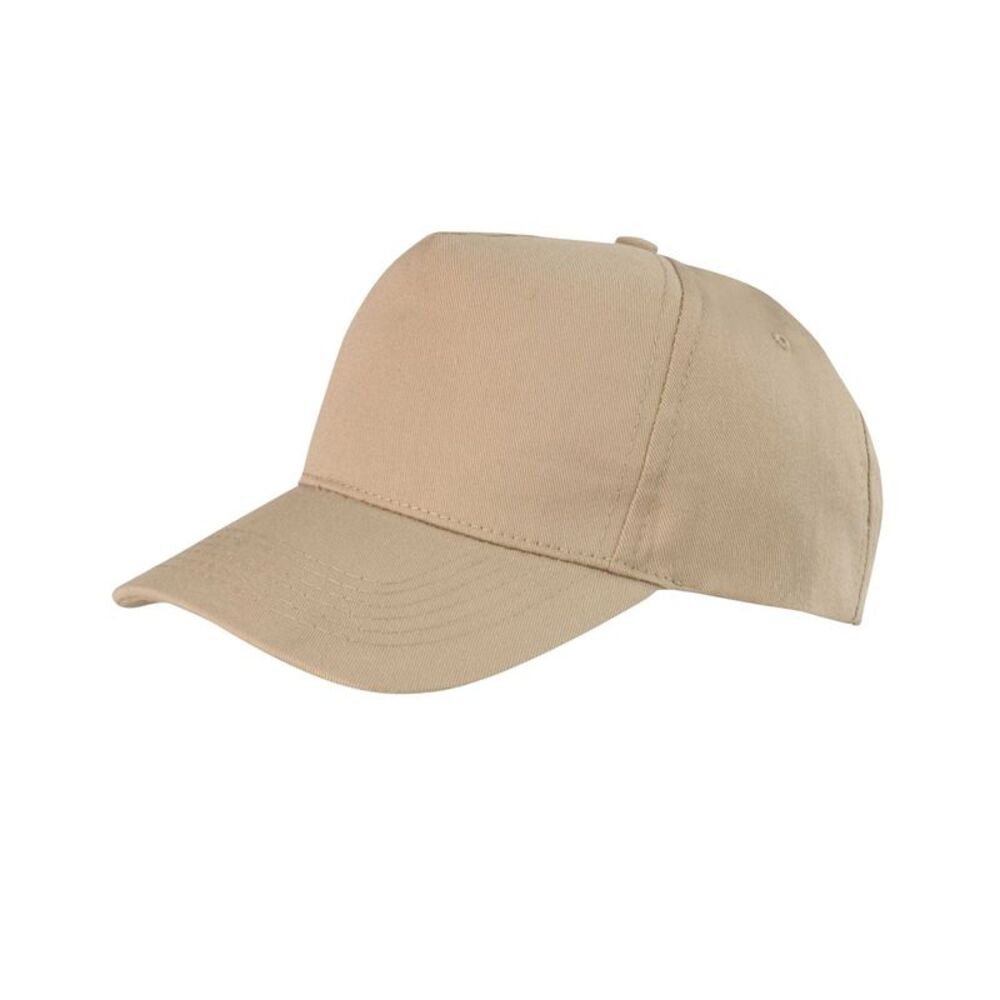 Result Unisex Core Boston 5 Panel Printers Baseball Cap (Pack of 2) / Khaki